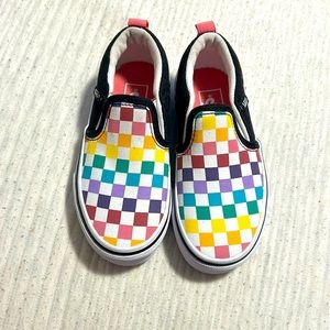 Rainbow checkered Vans